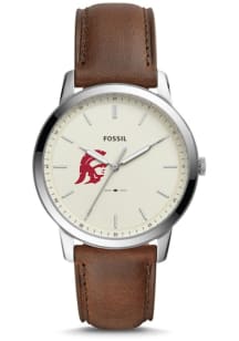 Fossil USC Trojans Minimalist Leather Mens Watch