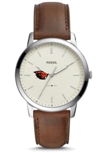 Fossil Oregon State Beavers Minimalist Leather Mens Watch