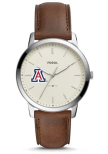 Fossil Arizona Wildcats Minimalist Leather Mens Watch