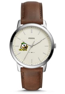 Fossil Oregon Ducks Minimalist Leather Mens Watch