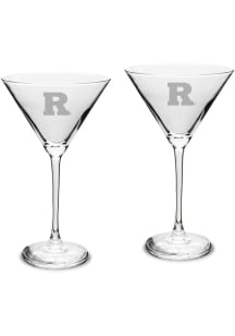 Rutgers Scarlet Knights Hand Etched Set of 2 10oz Martini Glass