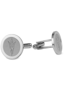 Arizona State Sun Devils Silver Mens Cufflinks