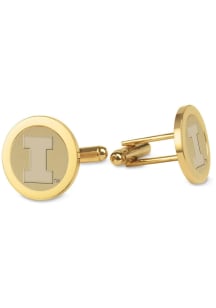 Illinois Fighting Illini Gold Mens Cufflinks
