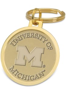 Michigan Wolverines Gold Medallion Keychain - Gold