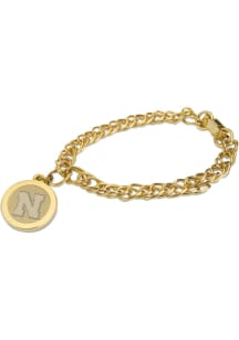 CSI Nebraska Cornhuskers Gold Charm Womens Bracelet