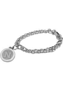 CSI Nebraska Cornhuskers Silver Charm Womens Bracelet