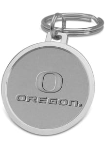 Oregon Ducks Silver Medallion Keychain - Silver