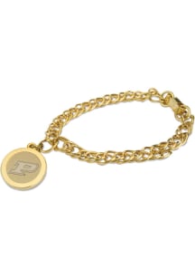 CSI Purdue Boilermakers Gold Charm Womens Bracelet