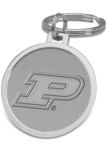 Purdue Boilermakers Silver Medallion Keychain - Silver