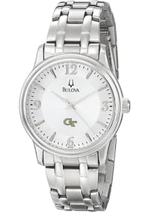 Bulova GA Tech Yellow Jackets Silver Mens Watch