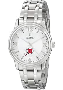 Bulova Utah Utes Silver Mens Watch