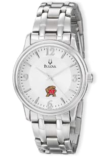 Bulova Maryland Terrapins Silver Mens Watch