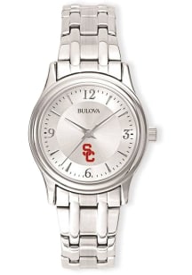 Bulova USC Trojans Silver Womens Watch
