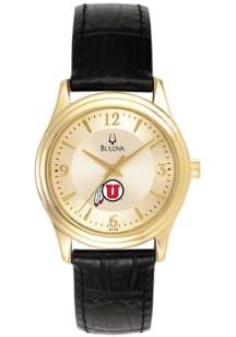 Bulova Utah Utes Gold and Leather Womens Watch
