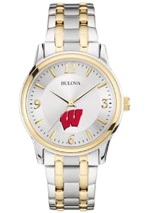 Bulova Wisconsin Badgers Classic Two Tone Mens Watch
