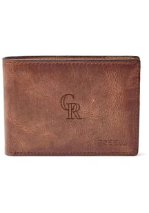 Colorado Rockies Leather Front Pocket Mens Bifold Wallet
