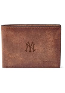 New York Yankees Leather Front Pocket Mens Bifold Wallet