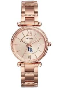 Fossil Tampa Bay Rays Carlie Stainless Steel Womens Watch