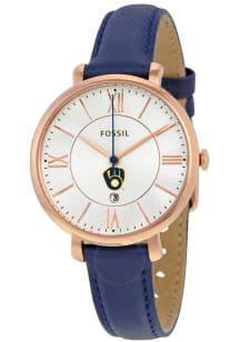 Fossil Milwaukee Brewers Jacqueline Leather Womens Watch