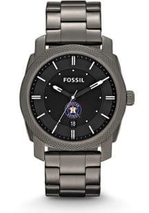 Fossil Houston Astros Machine Smoke Stainless Steel Mens Watch