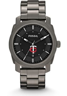Fossil Minnesota Twins Machine Smoke Stainless Steel Mens Watch