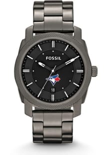 Fossil Toronto Blue Jays Machine Smoke Stainless Steel Mens Watch