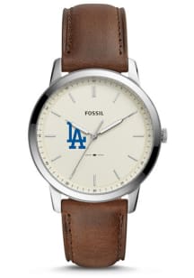Fossil Los Angeles Dodgers Minimalist Leather Mens Watch