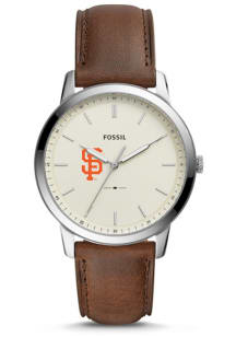 Fossil San Francisco Giants Minimalist Leather Mens Watch