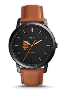 Fossil San Francisco Giants Minimalist Leather Logo Mens Watch