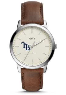 Fossil Tampa Bay Rays Minimalist Leather Mens Watch