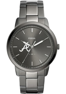 Fossil Atlanta Braves Minimalist Stainless Steel Mens Watch