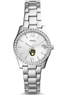 Fossil Milwaukee Brewers Scarlette Stainless Steel Womens Watch