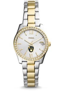 Fossil Milwaukee Brewers Scarlette Stainless Steel Womens Watch