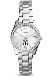 Fossil New York Yankees Scarlette Stainless Steel Womens Watch