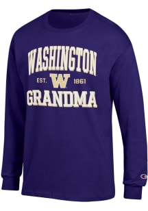 Champion Washington Huskies Purple Est. Date Grandma Jersey Long Sleeve T Shirt