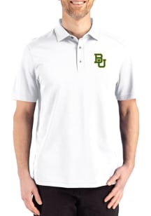 Cutter and Buck Baylor Bears Mens White Advantage Refresh Short Sleeve Polo