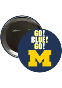 Michigan Wolverines 3" Go Blue Go Button - Navy Blue