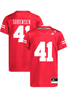 Luke Sorensen   Nebraska Cornhuskers Red NIL Name And Number Football Jersey