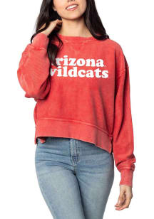 Arizona Wildcats Womens Cardinal Corded Boxy Crew Sweatshirt
