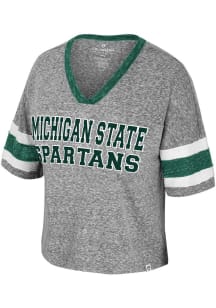 Colosseum Michigan State Spartans Womens Grey Grimmerie Short Sleeve T-Shirt