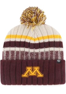 47 Minnesota Golden Gophers Natural Long Range Cuff Mens Knit Hat