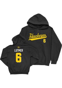 Zach Lutmer Campus Ink Iowa Hawkeyes Youth NIL Script Hoodie Long Sleeve Player Hoodie Black