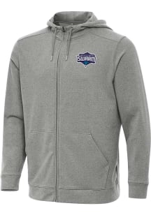Antigua Greensboro Swarm Mens Grey Heather Effortless Long Sleeve Full Zip Jacket