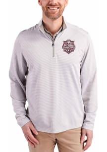 Cutter and Buck Indiana Hoosiers Mens Grey 2025 CFP National Champions Virtue Eco Pique Stripe Big..