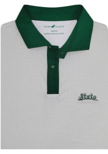 Michigan State Spartans Mens White State Script Short Sleeve Fashion Polo