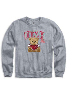 Summit Sportswear Utah Utes Womens Grey Bear Necessities Crew Sweatshirt