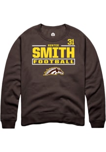 Hunter Smith Western Michigan Broncos Mens Brown Football NIL Stacked Box Player Crew