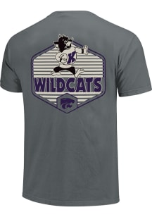 K-State Wildcats Grey Varsity WIllie  Football Stripe Badge Short Sleeve T Shirt
