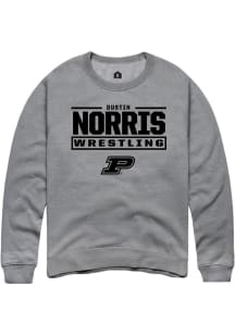 Dustin Norris Purdue Boilermakers Mens Graphite NIL Stacked Box Player Crew