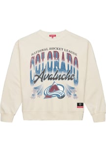 Mitchell and Ness Colorado Avalanche Womens White Star Player Crew Sweatshirt
